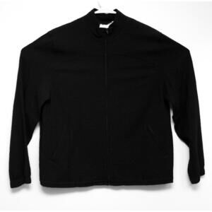 Orvis Womens Full Zip Seersucker Textured Light Black Jacket w/ Zip Pockets Sz L